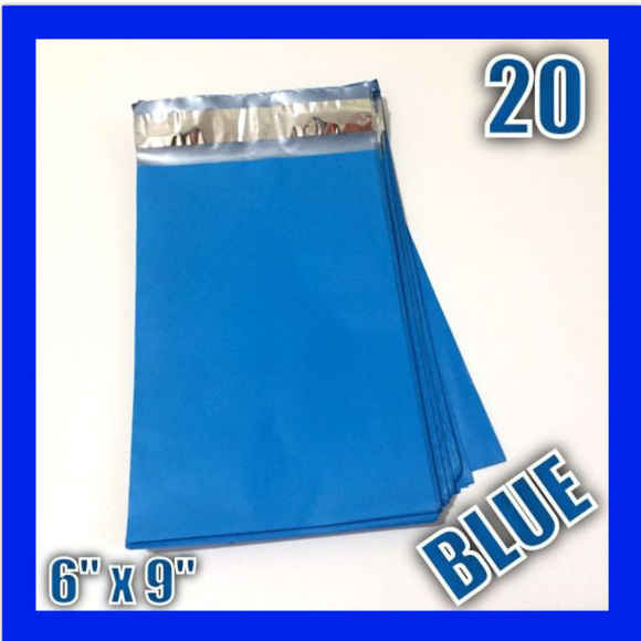 (20) 6" x 9" BLUE Poly Mailers Self Sealing Design - Picture 1 of 2